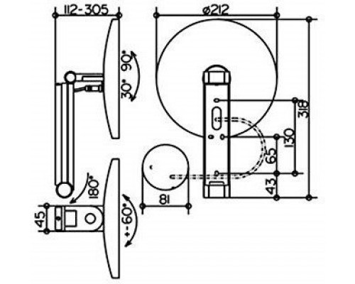 17612019002 ILOOK_MOVE Косметическое зеркало, круглое, 5-уровневое переключение цвета подсветки, с сенсорной панелью, хром 17612019002