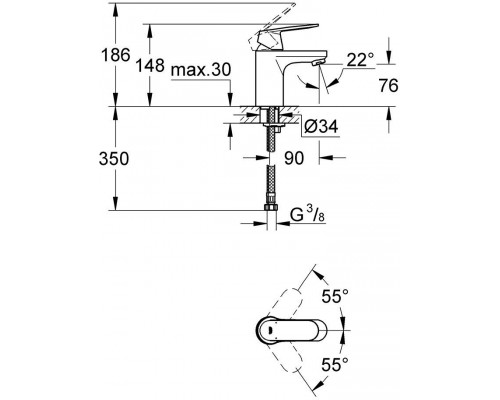 32824000 Eurosmart Cosmopolitan Смеситель для раковины, хром 32824000