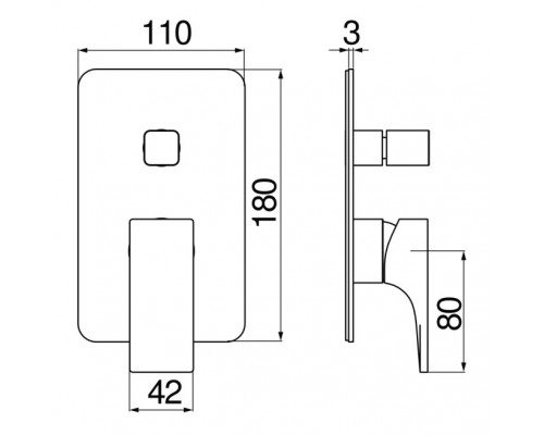 SE124100/ECR SEVEN смеситель для ванны (внешняя часть) SE124100/ECR