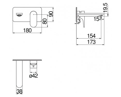 YO126198CR YO смеситель для раковины (внешняя часть) YO126198CR