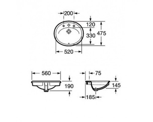 327203000 Adora раковина встраиваемая сверху 56х47 327203000