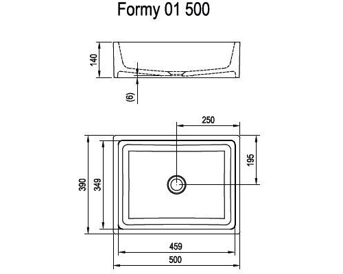 Умывальник FORMY 01 500 D белый без перелива (СНЯТ С ПРОИЗВОДСТВА) XJL01250000