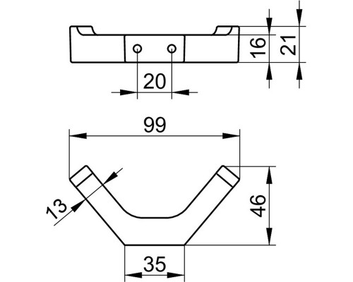 11115130000 EDITION 11 Крючок для полотенца двойной, хром черный шлифованный 11115130000