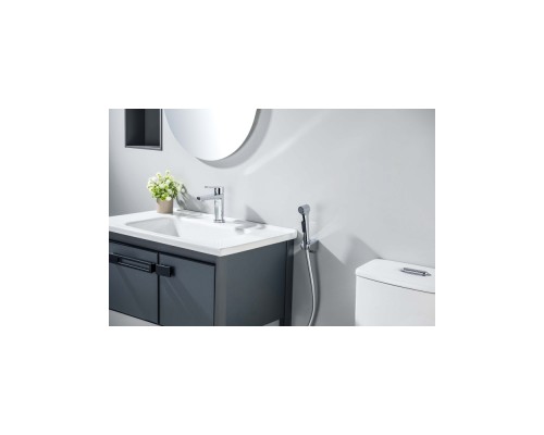 AQ1712CR ЛУГАНО смеситель для раковины 106 с гигиеническим ручным душем AQ1712CR