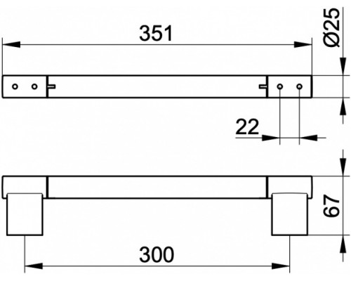 14907370000 PLAN Поручень 300 мм, черный матовый 14907370000