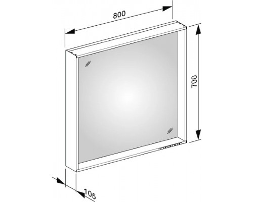 33097182500 PLAN Зеркало с подсветкой 800x105х700 mm кашемир 33097182500