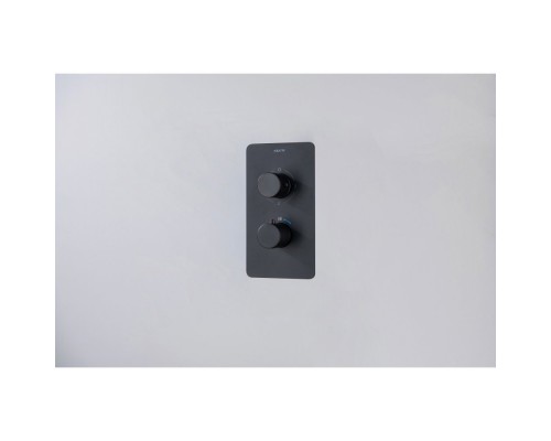AQ1393MB ЕВРОПА термостатический смеситель для ванны 3 режима (внешняя и скрытая часть), матовый черный AQ1393MB
