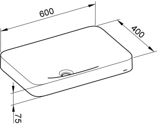 31570317500 EDITION 400 Керамический встраиваемый умывальник без отверстия под смеситель 60075 мм, белый 31570317500