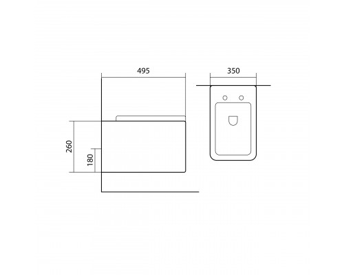 AQ1148N-00 ЛИБРА New Унитаз-компакт подвесной безободковый 495350260мм, тонкое сиденье с механизмом плавного закрывания, крепеж AQ1148N-00