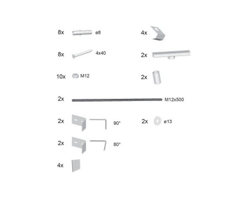 Крепление панели 10°, Be Happy II, Chrome L/R B28100000N