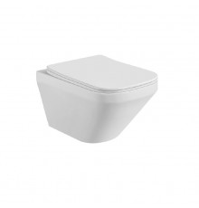 AQ1155-00 ЛИРА Унитаз подвесной безободковый 490365320мм, тонкое сиденье с механизмом плавного закрывания, крепеж AQ1155-00