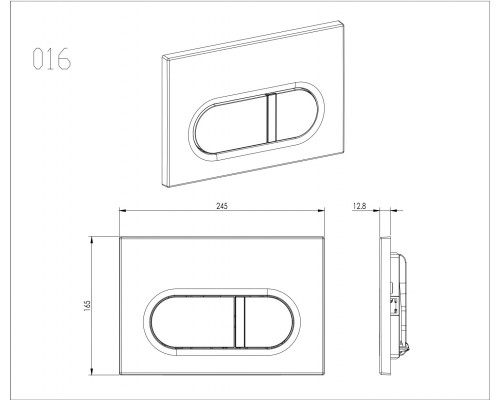 KDI-0000045 (016D) Панель смыва Черная (клавиши прямоугольные) KDI-0000045
