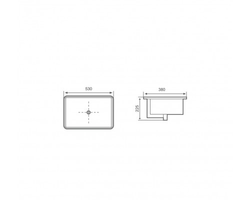 AQ10491-00 раковина для монтажа под столешницу 530380225мм AQ10491-00