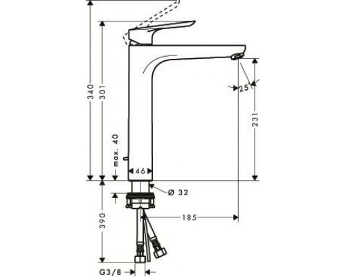 71162000 HG Logis E смеситель для раковины 230 71162000