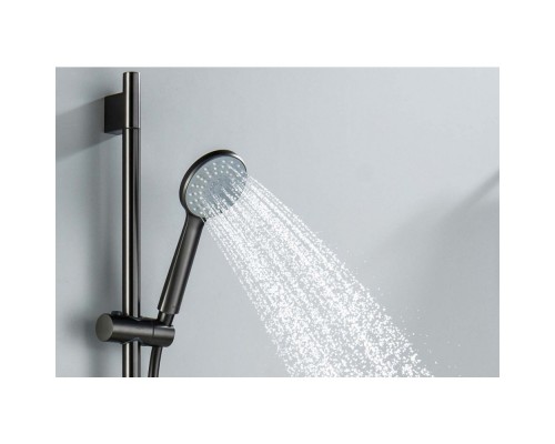 AQ2017BGM БЕТТА душевой гарнитур 3jet 65 см, оружейная сталь (шлиф. черный хром) AQ2017BGM