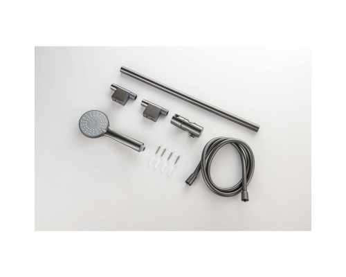 AQ2017BGM БЕТТА душевой гарнитур 3jet 65 см, оружейная сталь (шлиф. черный хром) AQ2017BGM