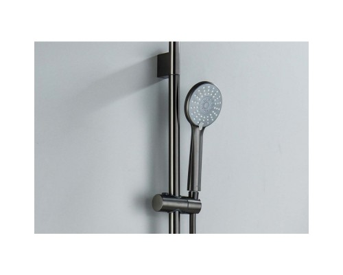 AQ2017BGM БЕТТА душевой гарнитур 3jet 65 см, оружейная сталь (шлиф. черный хром) AQ2017BGM