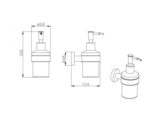AQ4005MB ВЕГА дозатор, матовый черный AQ4005MB