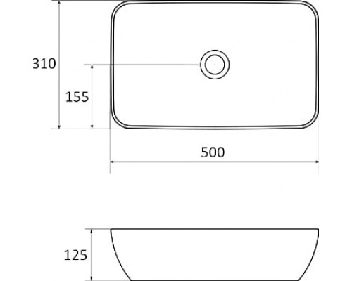 Умывальник UNI 500 R SLIM керамический белый XJX01150001