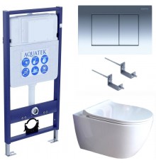 SET AQUATEK ПОЛАРИС (рама AQUATEK Standard INS-0000012+унитаз ПОЛАРИС AQ0700-01 с тонким сиденьем soft-close+ крепеж KKI-0000002 +панель KDI-0000010) SET AQUATEK ПОЛАРИС-01-010 4в1
