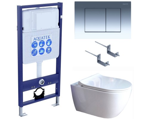 SET AQUATEK ПОЛАРИС (рама AQUATEK Standard INS-0000012+унитаз ПОЛАРИС AQ0700-01 с тонким сиденьем soft-close+ крепеж KKI-0000002 +панель KDI-0000010) SET AQUATEK ПОЛАРИС-01-010 4в1