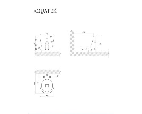 SET AQUATEK ПОЛАРИС (рама AQUATEK Standard INS-0000012+унитаз ПОЛАРИС AQ0700-01 с тонким сиденьем soft-close+ крепеж KKI-0000002 +панель KDI-0000010) SET AQUATEK ПОЛАРИС-01-010 4в1