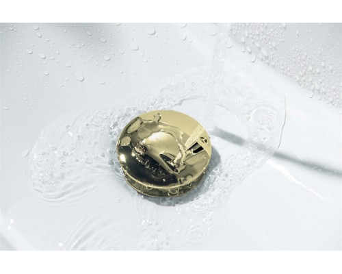 AQ6002PG сливной набор для раковины Push-open с переливом, крышка круглая, полир. золото AQ6002PG