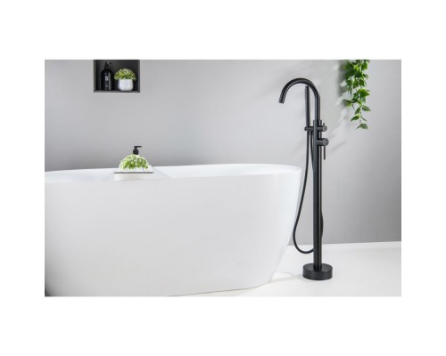AQ1345MB ЕВРОПА смеситель для ванны напольный, матовый черный AQ1345MB