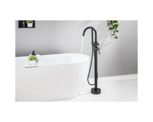 AQ1345MB ЕВРОПА смеситель для ванны напольный, матовый черный AQ1345MB