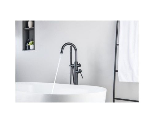 AQ1345MB ЕВРОПА смеситель для ванны напольный, матовый черный AQ1345MB