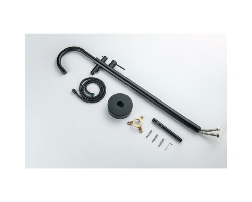 AQ1345MB ЕВРОПА смеситель для ванны напольный, матовый черный AQ1345MB