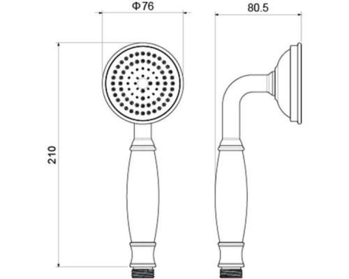 Ручной душ Aquanet Классик 65 1jet хром AQ2008CR