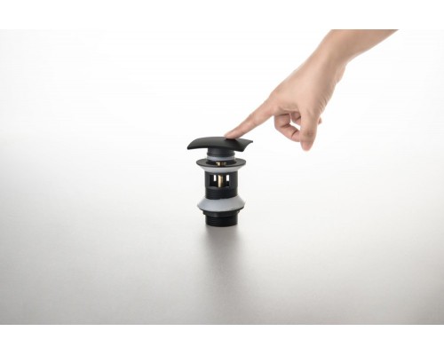 AQ6004MB сливной набор для раковины Push-open с переливом, крышка квадратная, матовый черный AQ6004MB