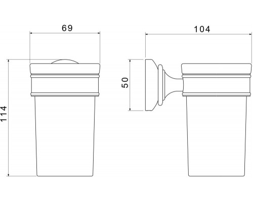 AQ4527MB КЛАССИК стакан с держателем, матовый черный AQ4527MB
