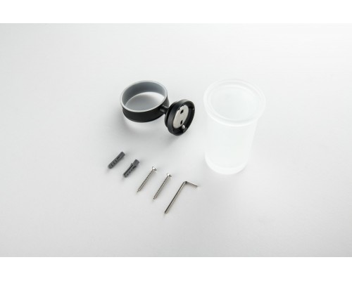 AQ4527MB КЛАССИК стакан с держателем, матовый черный AQ4527MB