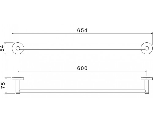 AQ4114CR ЕВРОПА полотенцедержатель 600 мм AQ4114CR