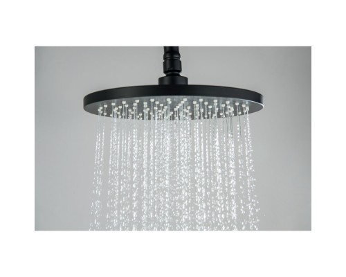 AQ2140MB БЕТТА душевая система (смеситель для ванны) 220мм, матовый черный AQ2140MB