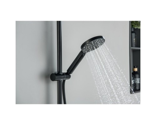 AQ2140MB БЕТТА душевая система (смеситель для ванны) 220мм, матовый черный AQ2140MB