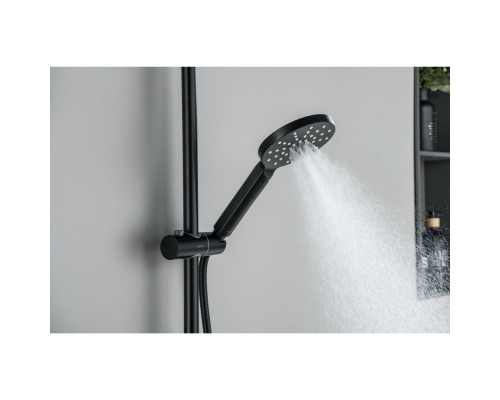 AQ2140MB БЕТТА душевая система (смеситель для ванны) 220мм, матовый черный AQ2140MB