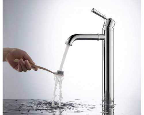 AQ1504CR КЛАССИК смеситель для раковины высокий 235, без донного клапана AQ1504CR