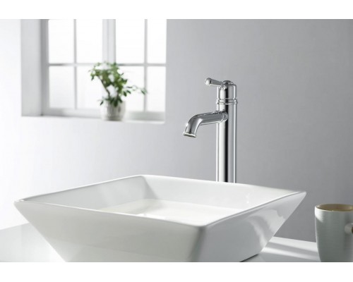 AQ1504CR КЛАССИК смеситель для раковины высокий 235, без донного клапана AQ1504CR