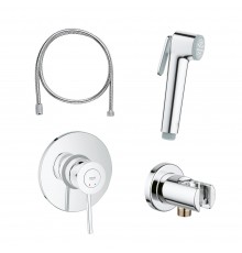 129186 BauClassic Готовый комплект для гиг душа: встр смеситель (29048000), гиг душ (26506000) со шлангом (28105001) и держ, хром (замена арт. 124434) 129186