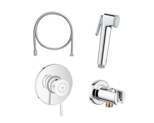 129186 BauClassic Готовый комплект для гиг душа: встр смеситель (29048000), гиг душ (26506000) со шлангом (28105001) и держ, хром (замена арт. 124434) 129186