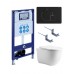 SET AQUATEK КЛАССИК cm-069 4в1 (рама AQUATEK INS-0000025 +крепление KKI-0000002 +кнопка KDI-0000069 +унитаз AQ1112-00 +тонкое сиденье с механиз) SET AQUATEK КЛАССИК cm-069 4в1