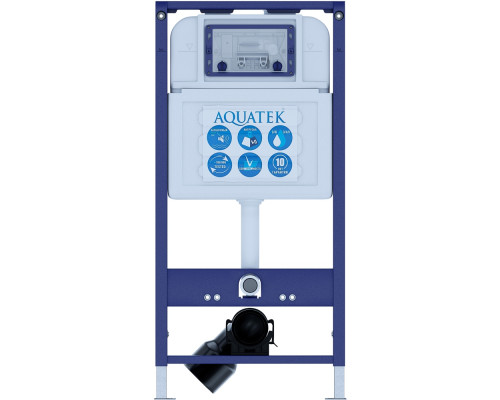 Комплект инсталляции 4 в 1 AQUATEK Европа-070 (рама INS-0000025, кнопка KDI-0000070, унитаз AQ1901-00, сиденье soft-close) ЕВРОПА-070