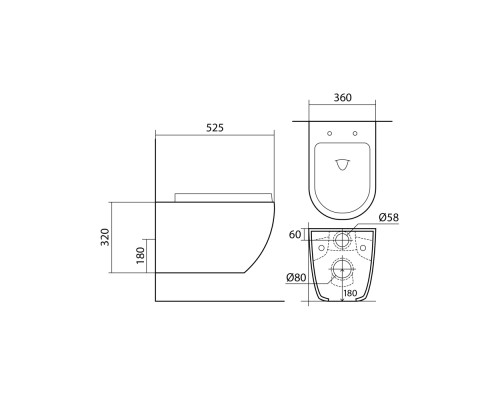 Комплект инсталляции 4 в 1 AQUATEK Европа-070 (рама INS-0000025, кнопка KDI-0000070, унитаз AQ1901-00, сиденье soft-close) ЕВРОПА-070