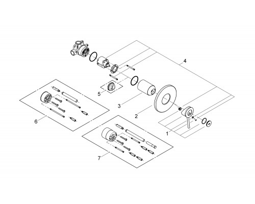 129186 BauClassic Готовый комплект для гиг душа: встр смеситель (29048000), гиг душ (26506000) со шлангом (28105001) и держ, хром (замена арт. 124434) 129186