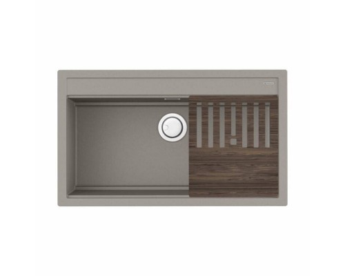 Мойка, OMOIKIRI, Kitagawa, шгв 860-510-220, отверстия для смесителя-5 промаркированных, цвет-Leningrad grey