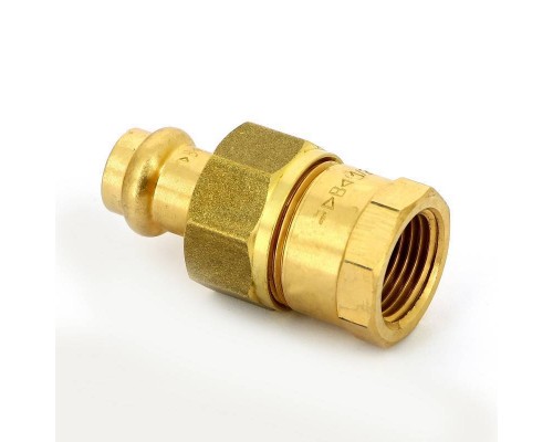 Муфта пресс-В IBP 12 х 1/2" с разъемным соединением бронза Муфта пресс-В IBP 12 х 1/2" с разъемным соединением бронза