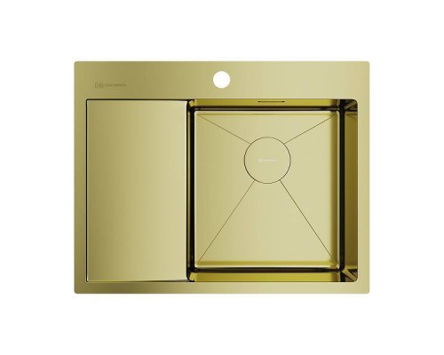 Omoikiri Akisame 65-R-LG Кухонная мойка нерж. сталь 65x51 см, цвет: светлое золото 4973084